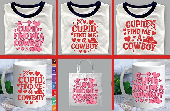Cupid Find Me a Cowboy SVG T-Shirt Bundl Review for Real Embroidery Use