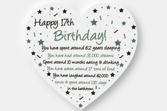 Funny 17th Heart Birthday Card Design Review